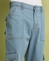 Shop Men's Blue Relaxed Fit Cargo Denim Jeans