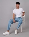 Shop Men's Blue Cargo Jeans-Full