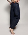 Shop Men's Blue Baggy Oversized Cargo Jeans-Full