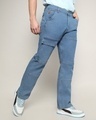 Shop Men's Blue Relaxed Fit Cargo Jeans-Design