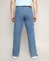 Shop Men's Blue Relaxed Fit Cargo Jeans-Full