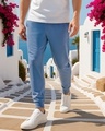 Shop Men's Blue Casual Joggers-Front