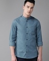 Shop Men's Blue Casual Shirt-Front