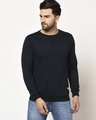 Shop Men's Blue Casual Sweatshirt-Front