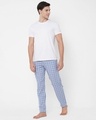 Shop Men's Blue Checked Cotton Lounge Pants