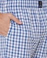 Shop Men's Blue Checked Cotton Lounge Pants