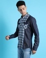 Shop Men's Blue Checked Cotton Shirt-Full