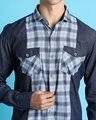 Shop Men's Blue Checked Cotton Shirt
