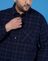 Shop Men's Blue Checked Plus Size Shirt