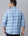 Shop Men's Blue Checked Plus Size Shirt-Design