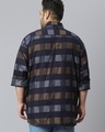 Shop Men's Blue Checked Plus Size Shirt-Full