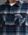 Shop Men's Blue Checked Oversized Shirt