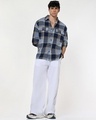 Shop Men's Blue Checked Oversized Shirt-Full