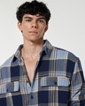 Shop Men's Blue Checked Oversized Shirt