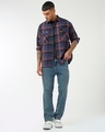 Shop Men's Blue & Orange Checked Oversized Shirt-Full