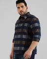Shop Men's Blue Checked Plus Size Shirt-Full