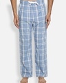 Shop Men's Blue Checked Pyjamas-Front