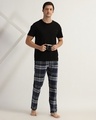 Shop Men's Blue & White Checked Pyjamas-Design