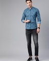 Shop Men's Blue Checked Shirt-Full
