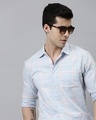 Shop Men's Blue Checked Slim Fit Shirt