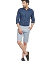 Shop Men's Blue Checked Slim Fit Shorts