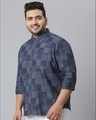 Shop Men's Blue Checks Stylish Full Sleeve Casual Shirt-Design