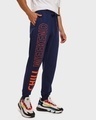 Shop Men's Blue Chill Weekend Typography Joggers-Front