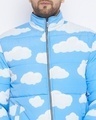 Shop Men's Blue Cloud Print Slim Fit Quilted Jacket