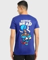 Shop Men's Blue Coffee Head Graphic Printed T-shirt-Design