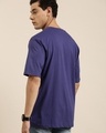 Shop Men's Blue College Typography Oversized T-shirt-Design