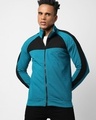 Shop Men's Blue Color Block Activewear Jacket-Front