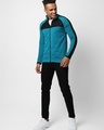 Shop Men's Blue Color Block Activewear Jacket-Full