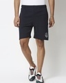 Shop Men's Blue Color Block Casual Shorts-Front