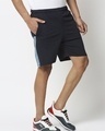 Shop Men's Blue Color Block Casual Shorts-Full