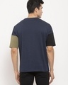 Shop Men's Blue Color Block Oversized T-shirt-Full