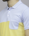 Shop Men's Blue & Yellow Color Block Polo T-shirt