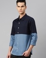 Shop Men's Blue Color Block Shirt-Design