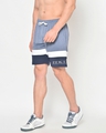 Shop Men's Blue Color Block Shorts-Full