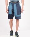 Shop Men's Blue Color Block Shorts-Front