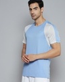 Shop Men's Blue Color Block Slim Fit T-shirt-Design