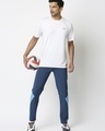 Shop Men's Blue Color Block Slim Fit Track Pants