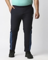 Shop Men's Blue Color Block Track Pants-Front