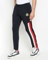 Shop Men's Blue Colourblocked Regular Fit Trackpant