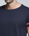 Shop Men's Blue Colourblocked T-shirt-Full
