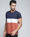 Shop Men's Blue Colourblocked T-shirt-Design
