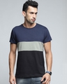 Shop Men's Blue Colourblocked T-shirt-Front