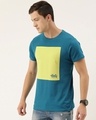 Shop Men's Blue Colourblocked T-shirt-Design