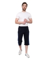 Shop Men's Blue Cotton 3/4 th Shorts