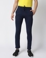 Shop Men's Blue Cotton Blend Track Pants-Front