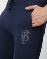 Shop Men's Blue Cotton Blend Track Pants-Full